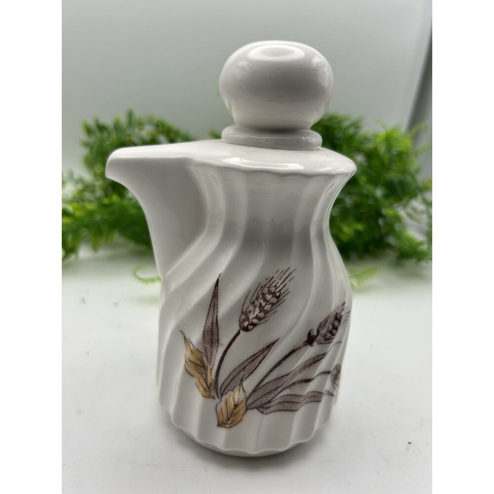 Lefton Vintage Carafe. Golden Wheat Pattern.
